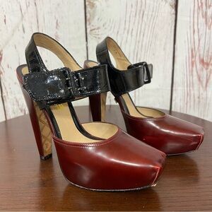 L.A.M.B. by Gwen Stefani HAMURA women’s Platform Heels  Black red Vintage Y2K 7B
